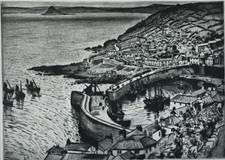 A Cornish Harbour by Dame Laura Knight - Antique Print 1927