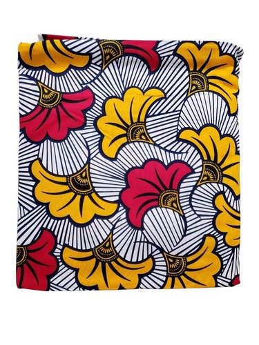 African print fabric - african, red