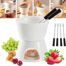Chocolate Fondue Set Home Tea Light Candle Fondue Set Cheese Fondue w/ 4 Forks