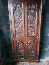 Beautiful Oak Gothic Ecclesiastical Wardrobe