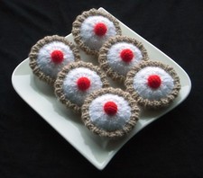 6 Hand Knitted Cherry Bakewell