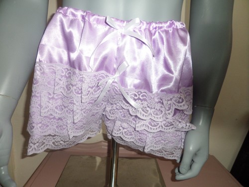 Lilac satin lace ruffle - lilac,