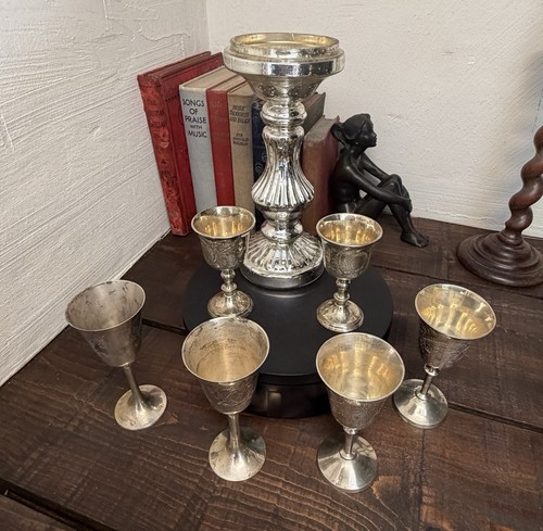 Silvered glass chalice - silvered,