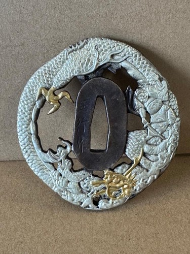 Japanese bronze sword guard - japanese,
