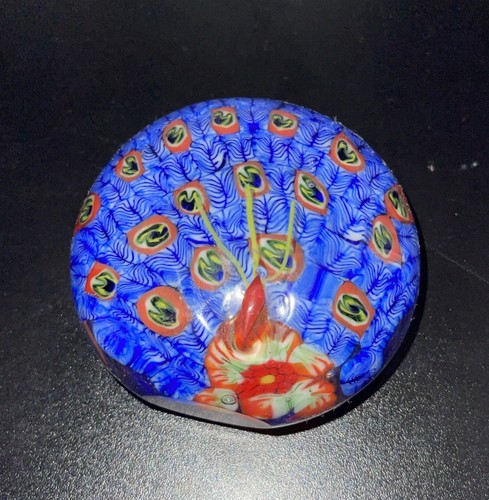 Art glass peacock millefiori - art,