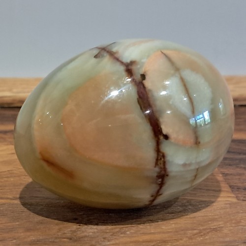Green onyx stone - green, egg