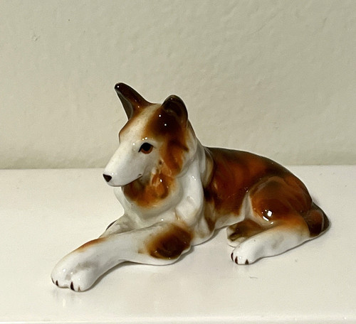 Vintage miniature collie dog - collie,