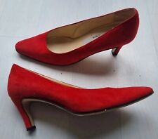 Joseph Azagury Designer Real Suede Red Ladies Court Heels Size UK3.5