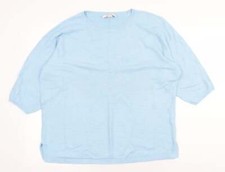 Linea Tesini Womens Blue Round Neck Acrylic Blend Jumper Size L