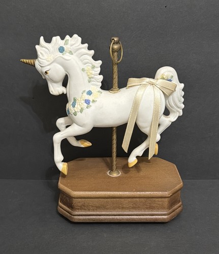 Vtg porcelain unicorn carousel - vtg,