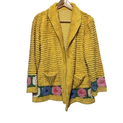Vintage 1930s chenille floral - vintage,