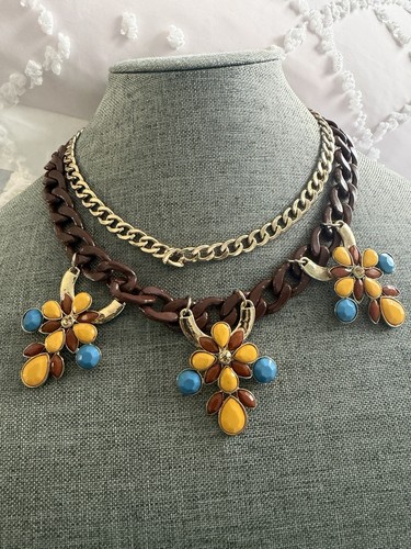 Chunky gold tone and brown - chunky,
