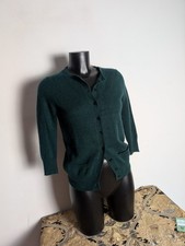 Zara Pure Cashmere Dark Green Cardigan Xs-S