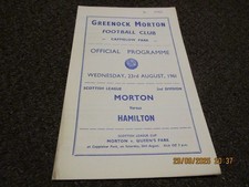 GREENOCK MORTON  v  HAMILTON ACADEMICALS  1961/2  scotland  AUGUST 23rd