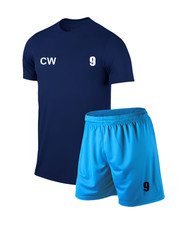 Personalised Football Kit Soccer kit Adult (Shirt & Short) Navy/Sky