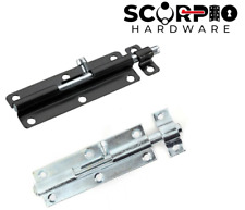 Heavy Duty Barrel Bolt Gate Stable Shed Door Slide Bolt Black, Zinc Plated 4" 6"