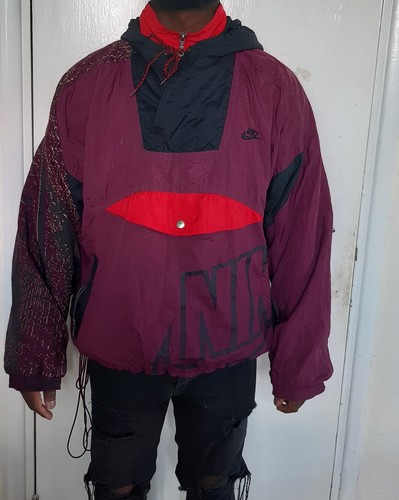 Vtg nike 90s burgundy black - 90s,