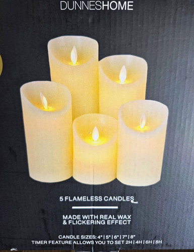 Dunneshome 5pc flameless - flameless, real