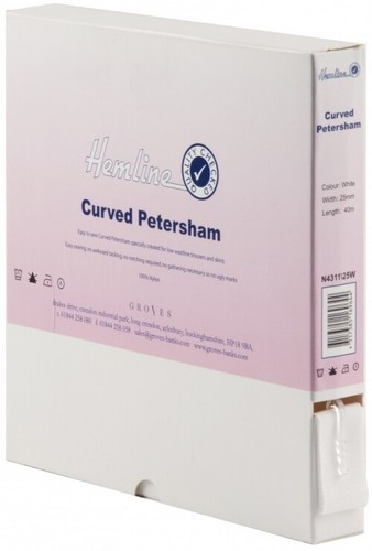Hemline 25mm curved petersham - curved,