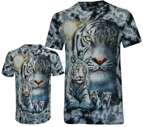 Tie dye shirt white tigers - tie, &
