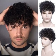 Men Short Curly Synthetic Wigs