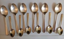  6 Silver Plated EPNS Tea Spoons -7inch long & 6 teaspoons-5.5 inches long