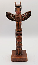 *BOMA CANADA* 8.5 Inch Totem Pole Wood Effect Resin Sculpture Figurine Ornament