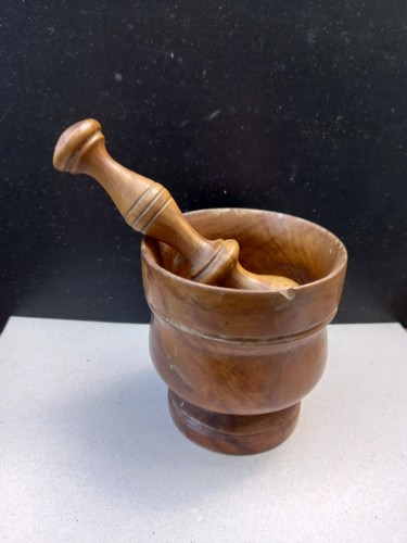 Wooden pestle and mortar set - mortar,