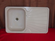 CLEARANCE Beige Caravan Motorhome Sink with Plug - CBS1-DD-45