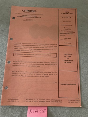 Citroën technical note - citroën,