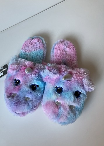 Tie dye unicorn slippers - tie,