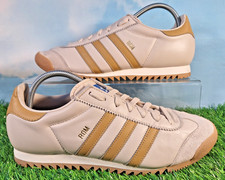ADIDAS ORIGINALS ROM TRAINERS SIZE 9.5 BLISS & RAW SAND BEIGE LEATHER & SUEDE