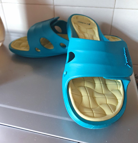 Rider blue beige slide sandals - rider,