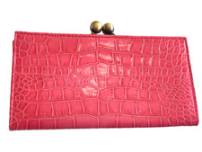 “GEORGE” LADIES LARGE PINK PATENT CROC PRINT MATINEE PURSE- BRAND NEW!!!