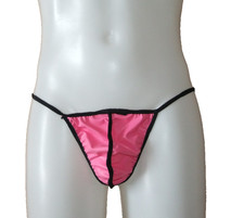 Latex Mens Briefs Jock Strap Pouch Sissy Pink Roleplay Pants Underwear Rubber