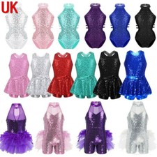 UK Girls Kids Sequins Leotards