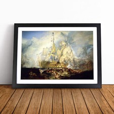 The Battle Of Trafalgar By Joseph Mallord William Turner Framed Canvas Wall Art