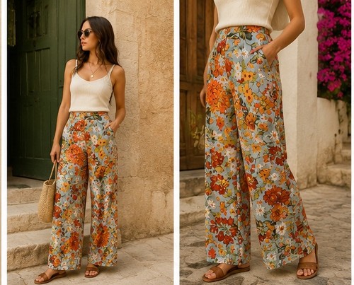Zara floral wide - floral, palazzo