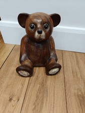 large  Wooden Bear Figurine