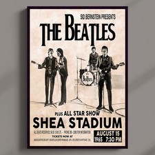The Beatles 1965 Shea Stadium Concert Poster MULTI-PRINT or 3 FRAMED Options NEW