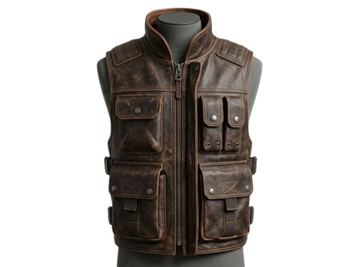 Men distressed brown leather - men's,