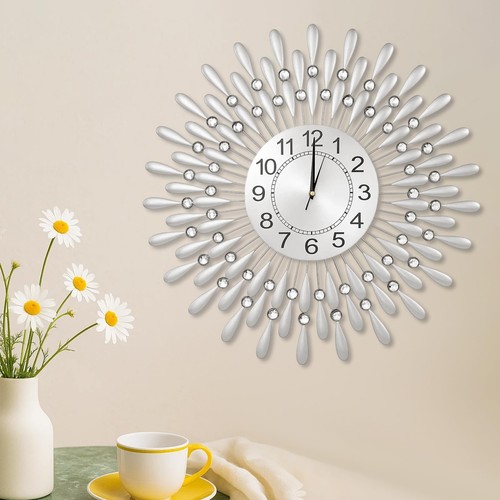 Modern metal diamond clock - modern,