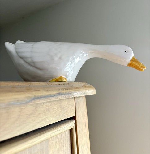 Vintage 80s ceramic goose - vintage, duck