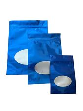 Clear Blue Gripseal Bags Zipper Lock Flat Pouch For Packaging Arts Craft Herbs