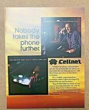 1985 Vintage Advert CELLNET CELLULAR CAR PHONES BRITISH TELECOM SECURICOR