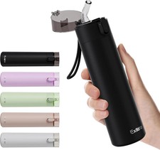 Small Water Bottle 270Ml with Straw – Small Flask with One-Hand Open