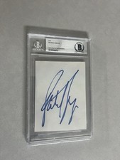 Patrick Swayze signed encapsulated 3x5 Cut Beckett BAS COA slabbed Road House