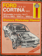 Haynes Ford Cortina Mk4 & Mk5 1.6 & 2.0 1976 to 1983 Owners Workshop Manual Rare