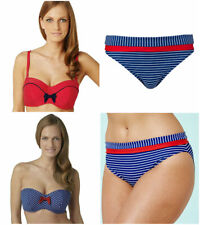 PANACHE BRITT STRIPE BAND COBALT RED BOW BIKINI TOP RED SPOT BIKINI BOTTOMS (N10