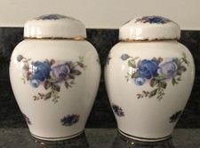ROYAL ALBERT MOONLIGHT ROSE Montrose Shape Lidded Ginger Jars. VGC NEW